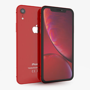 apple iphone xr red 3D model