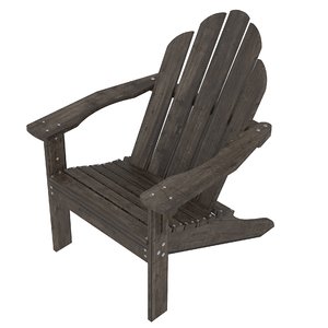 dark wood adirondack chair 3D model