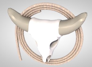 cow skull rope 3D