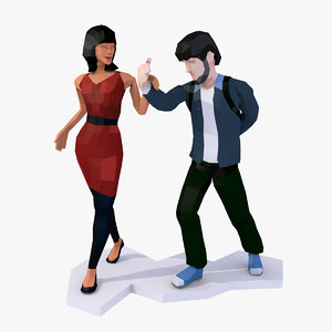 style couple casual man 3D model