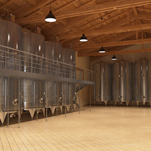 3D wine manufacture interior model