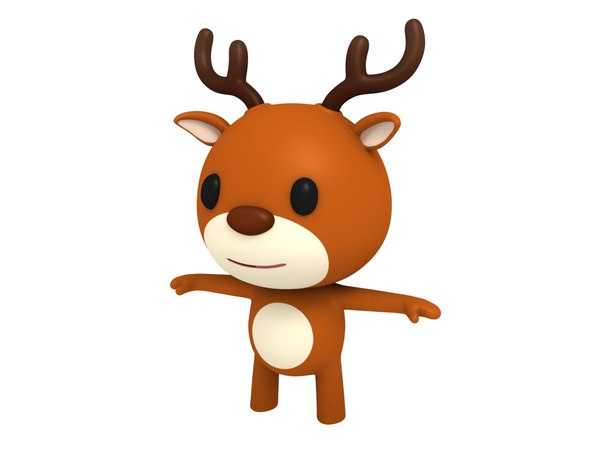3d model deer cartoon