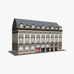typical old city buildings 3D