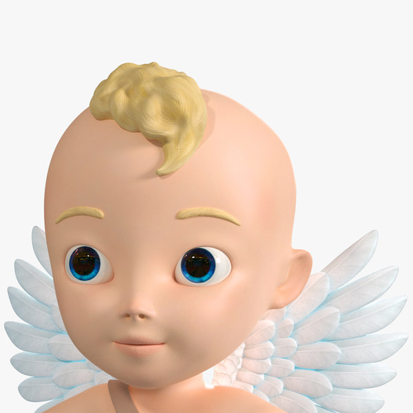 3D cartoon baby boy cupidon