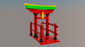 3D model japanese gate