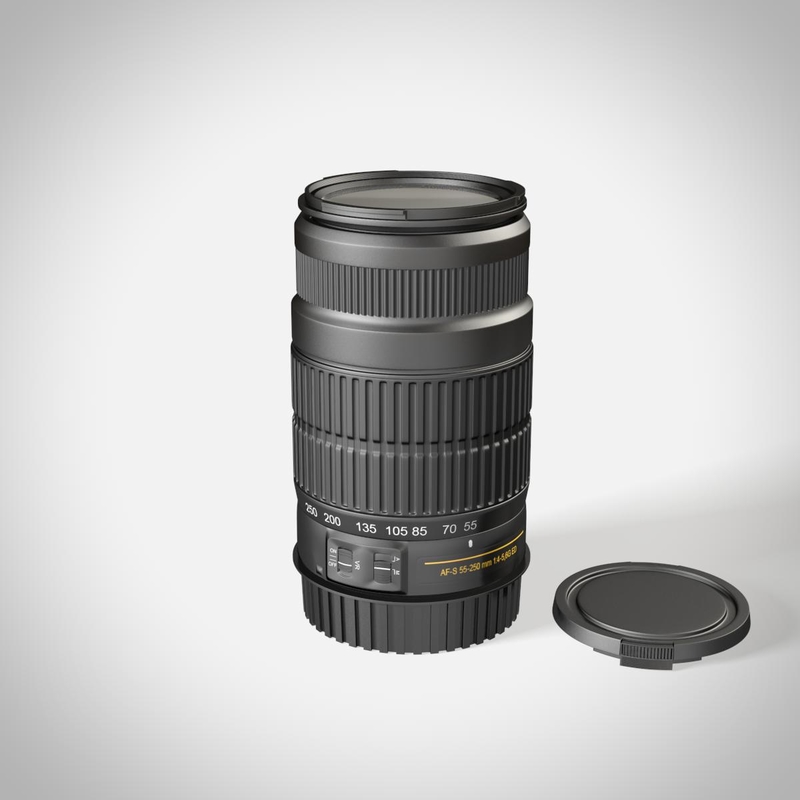 camera lens 3d model