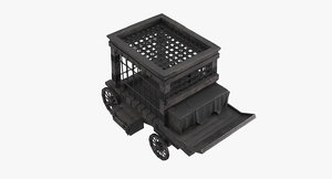 medieval prisoner trolley 3D model