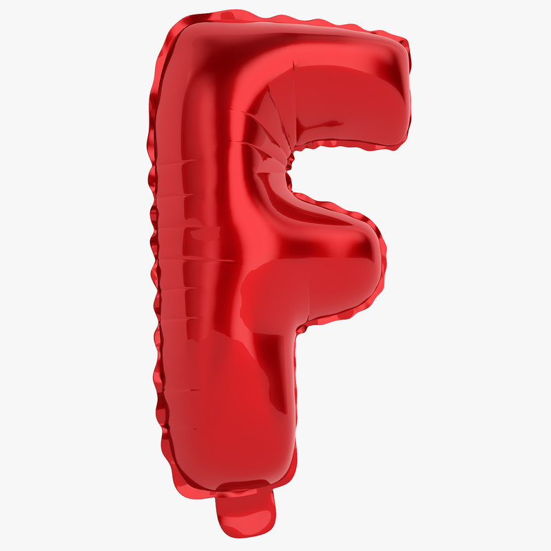 Balloon letter f model TurboSquid 1383800