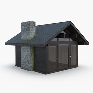 3D forest cabin model