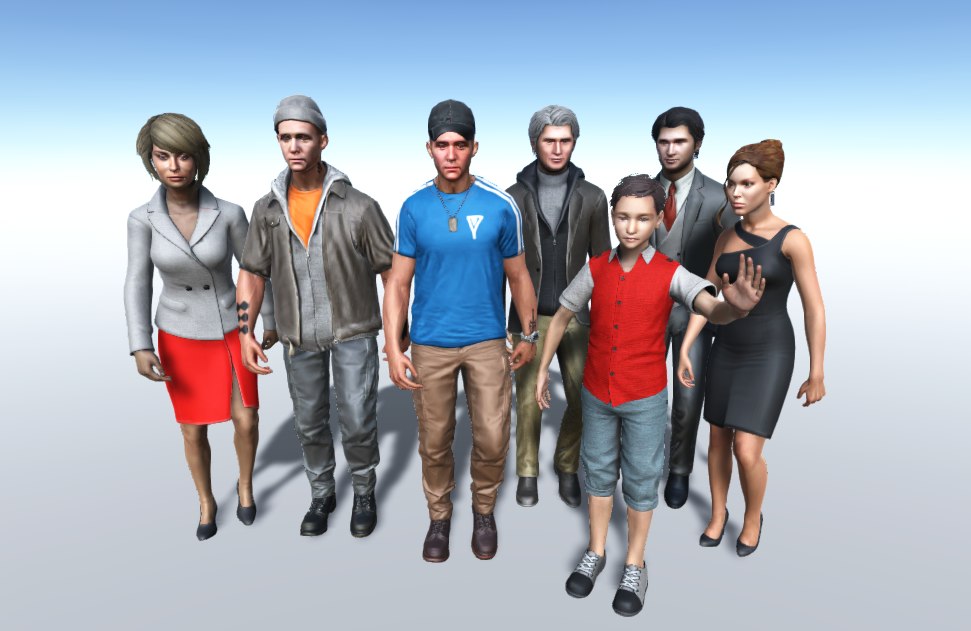 Realistic Pack Modern People Characters 3d Model Turbosquid 1383878