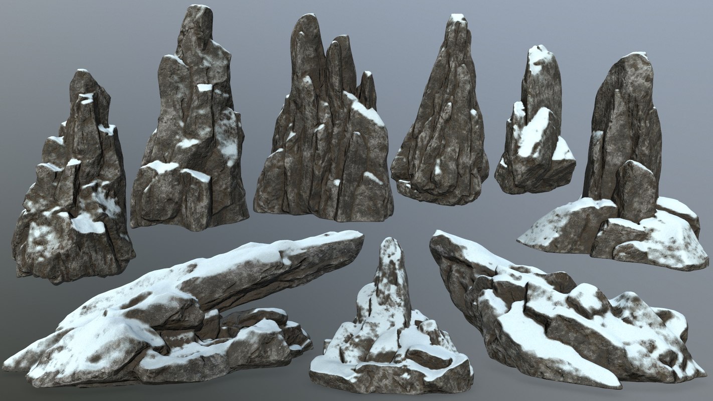 3D rock snow TurboSquid 1383897