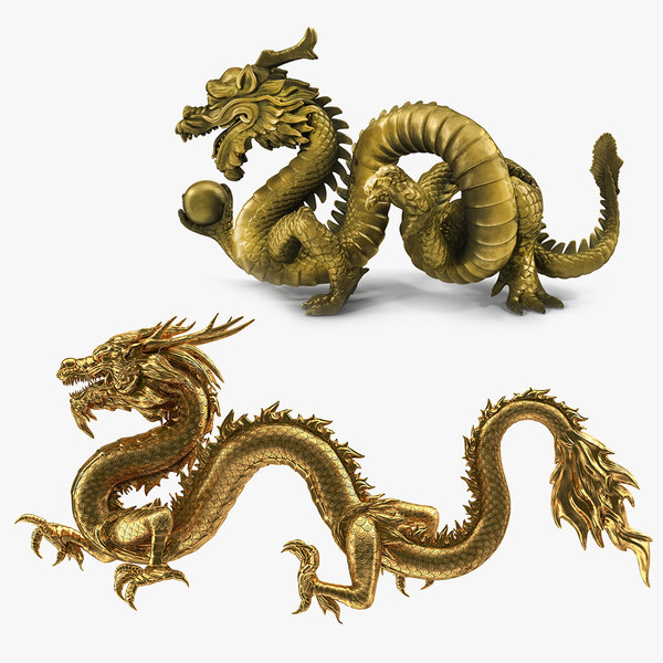 Modele 3d De Collection De Dragons Chinois Turbosquid