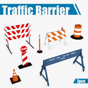 police barriers 3D model