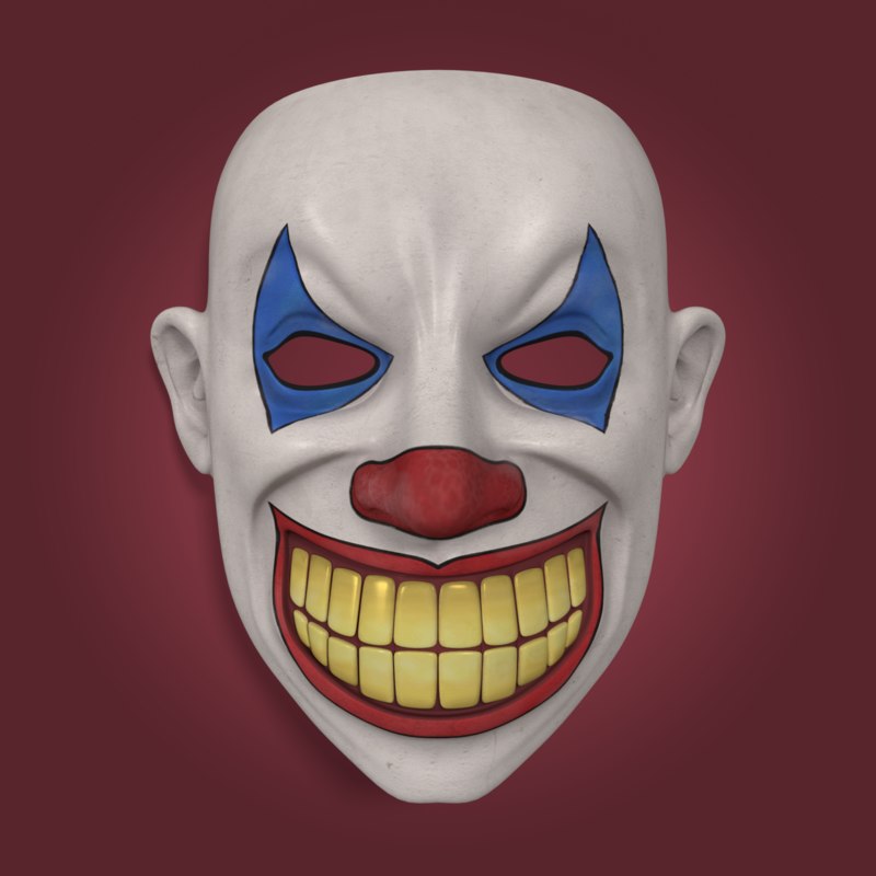 3d clown mask