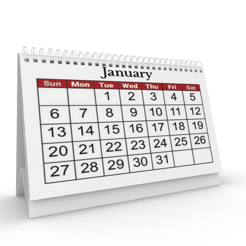 Calendar 3D model - TurboSquid 1384644