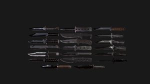 3D 20 military knife pack model