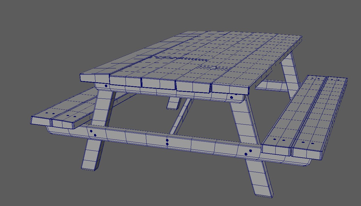 3D picnic table model - TurboSquid 1384700