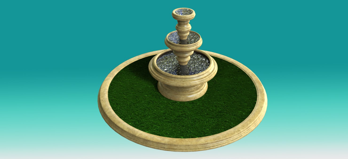 Fountain water architectural 3D model TurboSquid 1384704