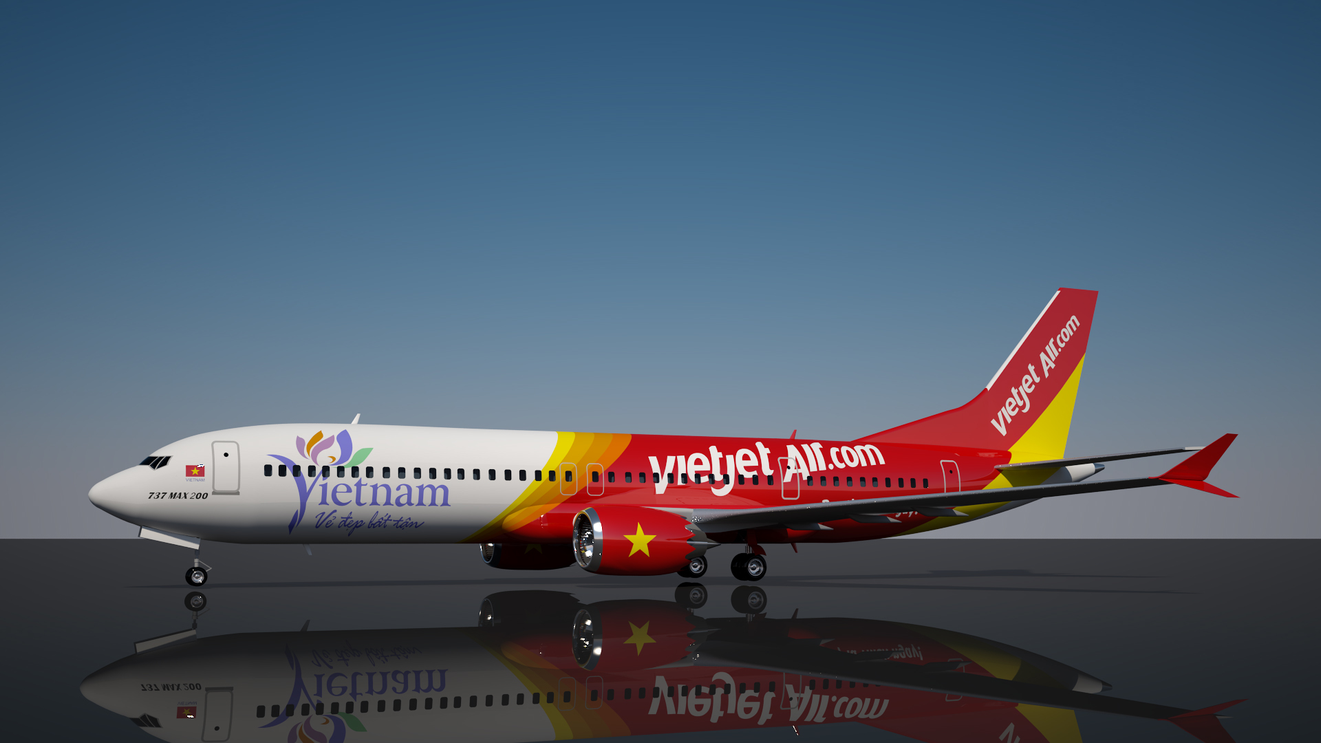 3d Model Vietjet Boeing 737 200 Turbosquid 1384716