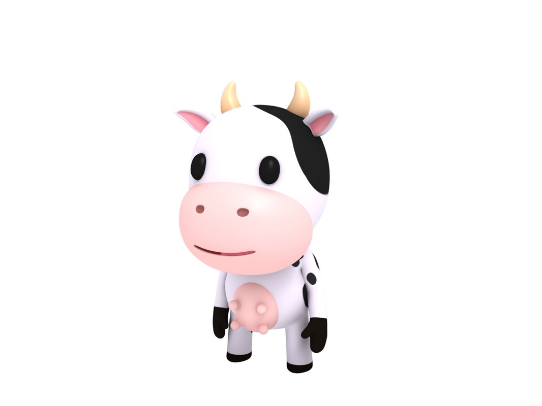 Rigged cartoon cow character 3D model - TurboSquid 1384791