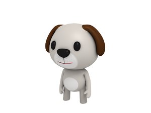 3D rigged cartoon dog character
