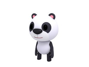 3D rigged cartoon panda model