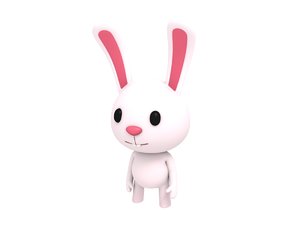 3D rigged cartoon rabbit