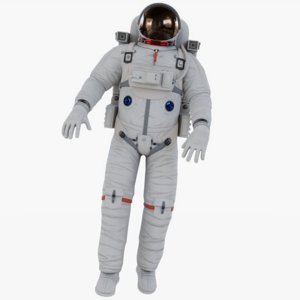3D astronaut rigged animations model
