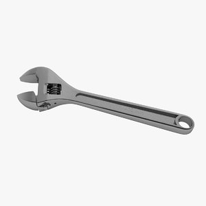 3D model crescent wrench
