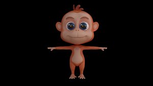 3D monkey animal cartoons model