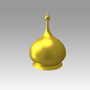 3D church golden dome model