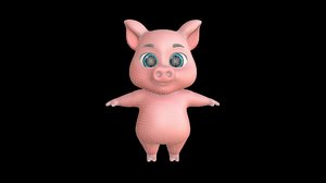 3D pig animal cartoons