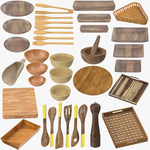 wooden kitchenware wood model