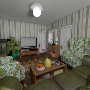 3D cartoon living room animations