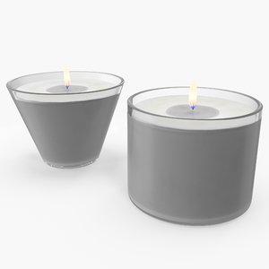 3D simple candles lit