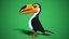 3D cartoon toucan toon model