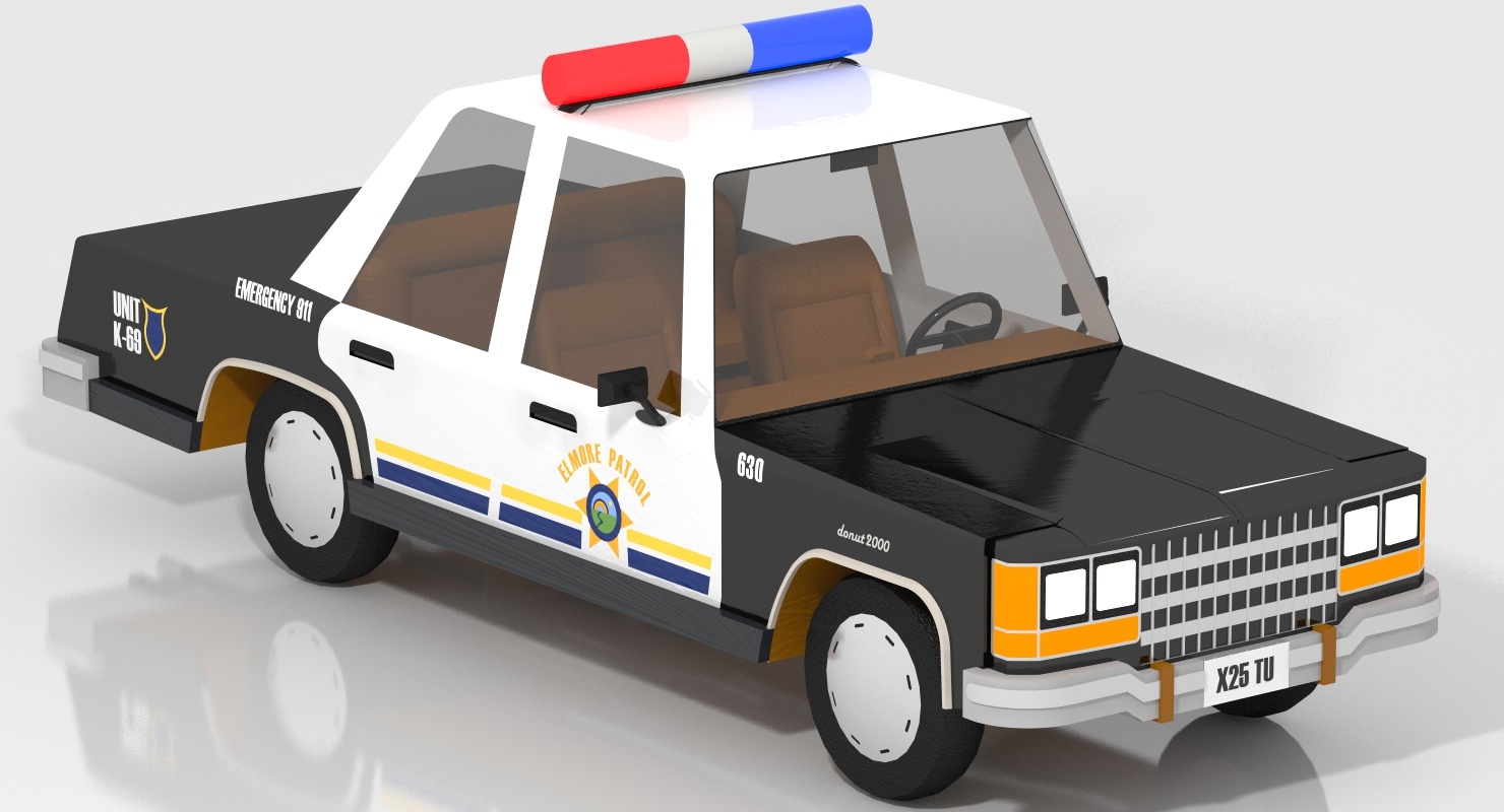 Cartoon Style Police Car