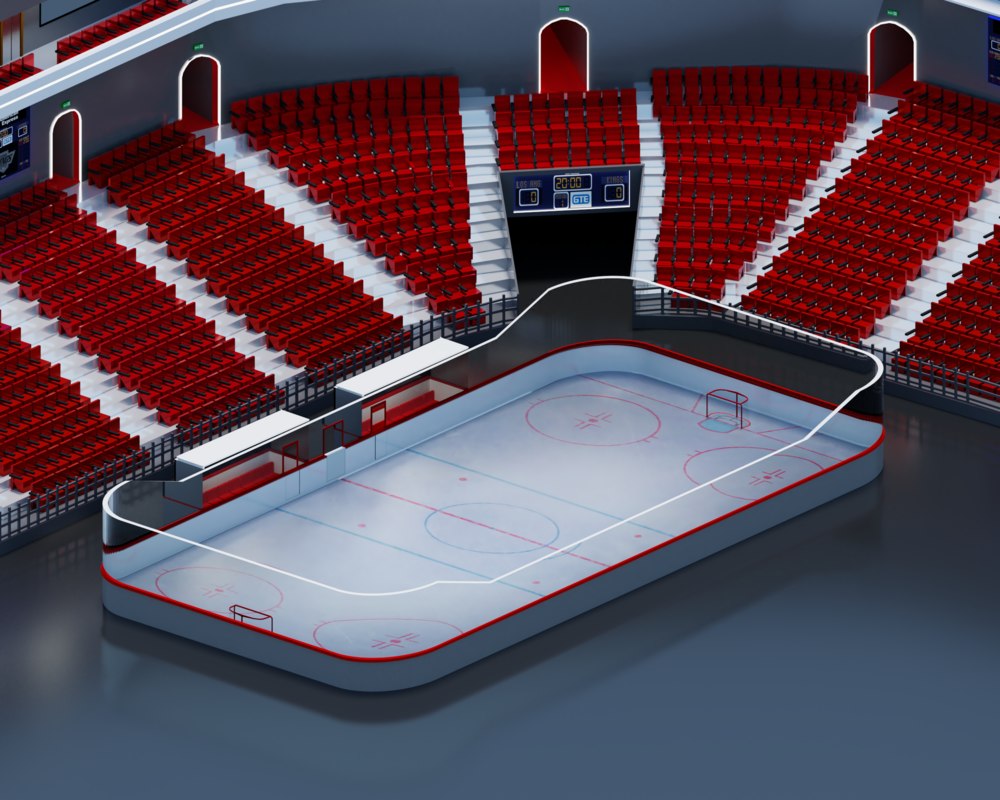 3D hockey arena isometric model TurboSquid 1385914