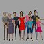 characters rigged woman man 3D