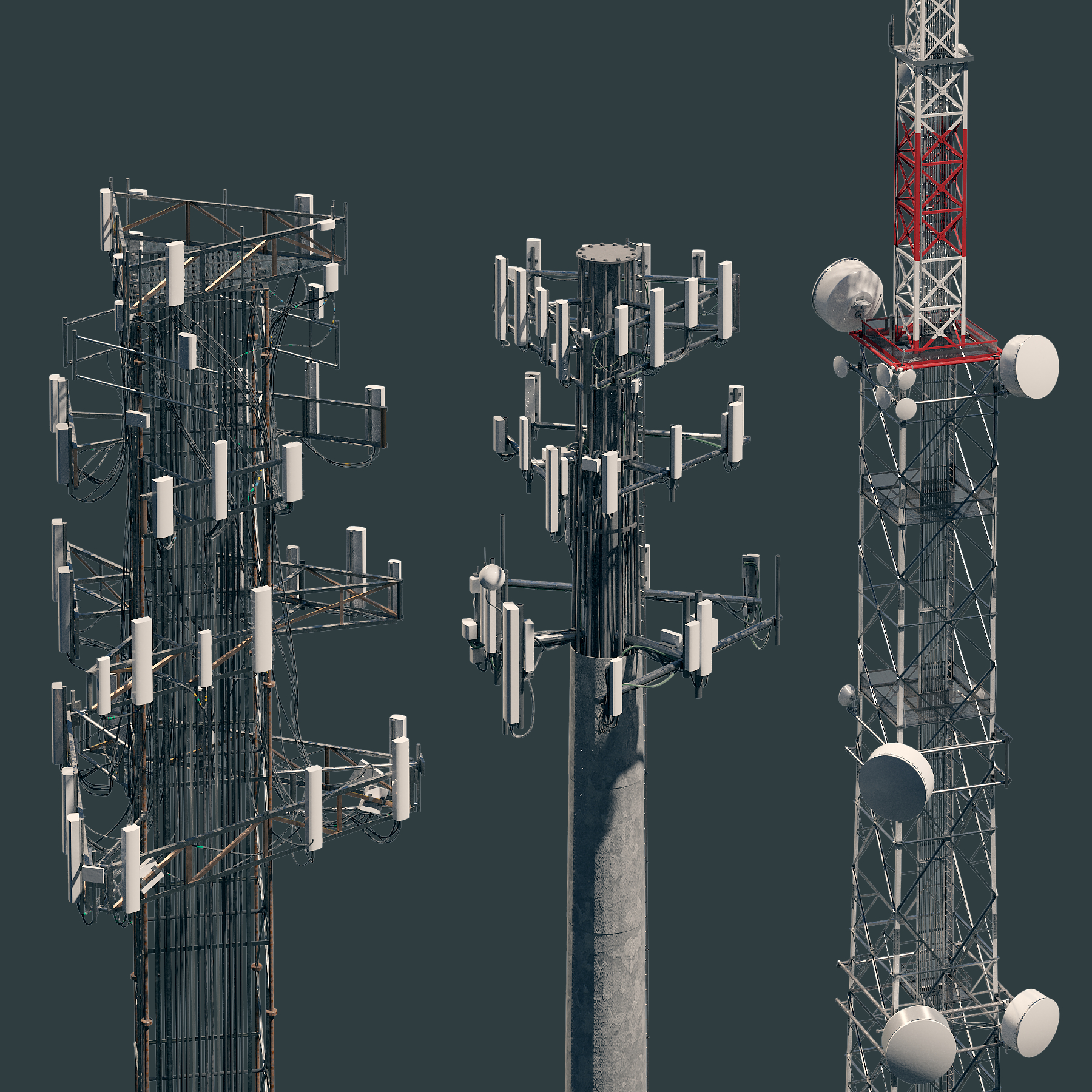 Telecommunication towers 3D model - TurboSquid 1386237