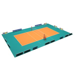3D volleyball court model