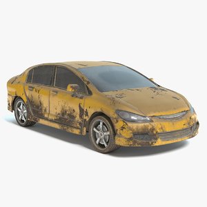 3D abandoned vehicle pbr model