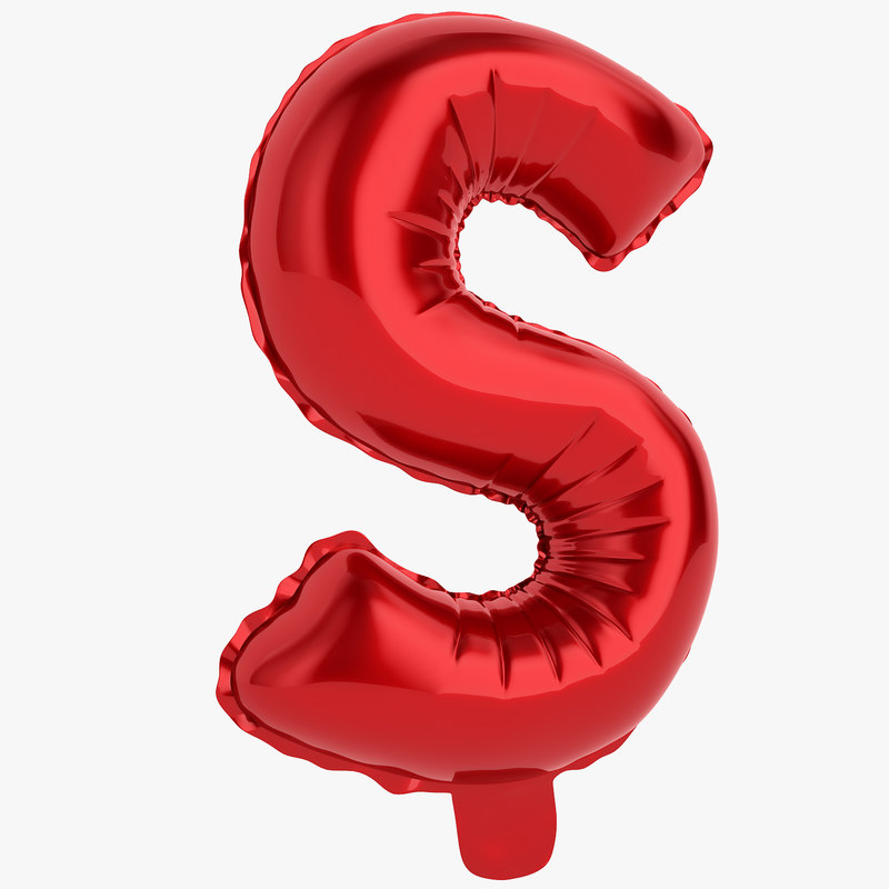 Balloon letter s 3D model - TurboSquid 1386318