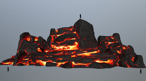 3D lava rock model