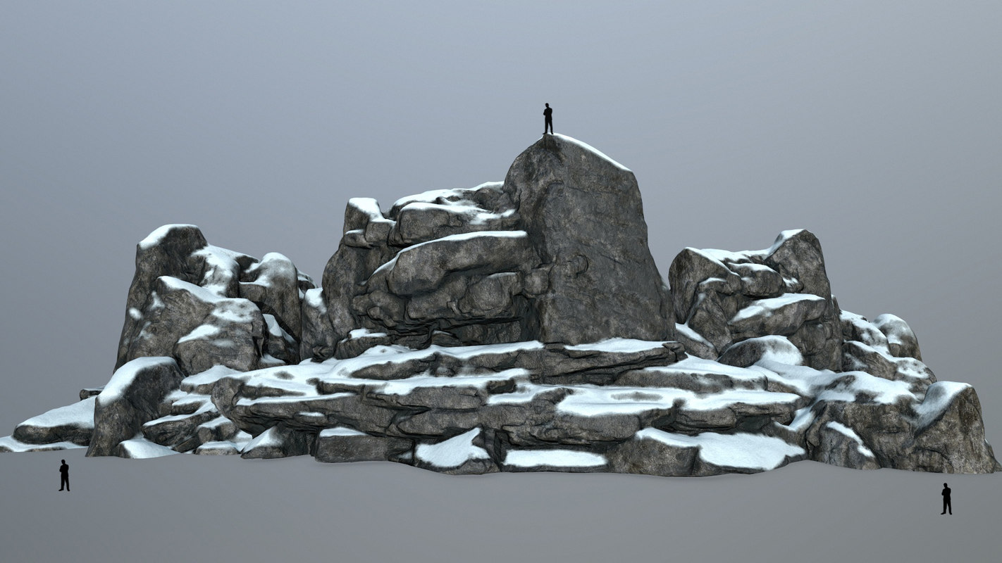 Rock Snow 3d Model Turbosquid