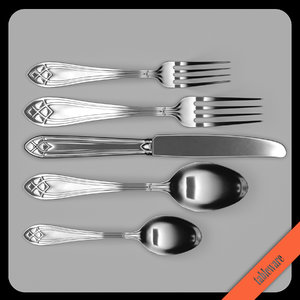3D oneida cutlery table knife spoon
