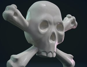 3D model skull relief