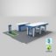 cartoon gas station 3D model