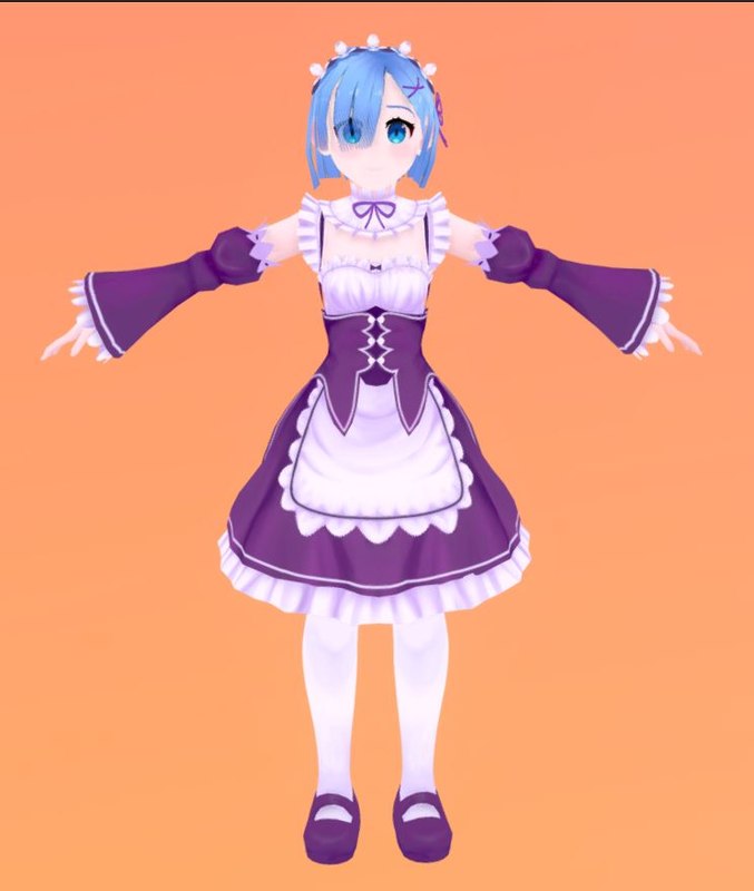 Rem Re Zero Anime 3d Model Turbosquid