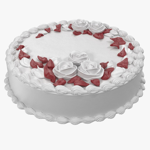 Modele 3d De Gateau A La Fleur De Rose Creme Au Beurre Turbosquid